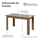 Mesa de Jantar Retangular Tampo de Vidro Rustic/Crema 5231 Madesa