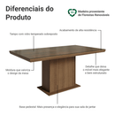Mesa de Jantar Retangular Tampo com Moldura e Vidro Sobreposto Rustic 5275 Madesa