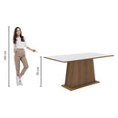 Mesa de Jantar Madesa Retangular Tampo de Madeira 5364 Rustic/Branco