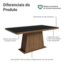 Mesa de Jantar Retangular Tampo com Moldura Rustic/Preto 5364 Madesa