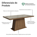 Mesa de Jantar Retangular Tampo com Moldura e Vidro Sobreposto Rustic/Crema 5364 Madesa