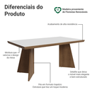 Mesa de Jantar Retangular Tampo com Moldura Rustic/Branco 5389 Madesa