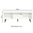 Rack para TV até 75 Polegadas Lille Madesa 180 cm 1 Porta Branco