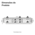 Rack Suspenso para TV até 80 Polegadas 218 cm 2 Portas Branco Agata Madesa