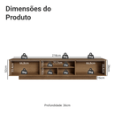 Rack Suspenso para TV até 80 Polegadas 218 cm 2 Portas Rustic/Preto Lux Madesa