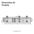 Rack para TV até 80 Polegadas 218 cm 2 Portas Branco/Rustic Stella Madesa
