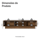 Rack para TV até 80 Polegadas 218 cm 2 Portas Rustic/Cinza Lux Madesa