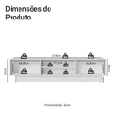 Rack para TV até 80 Polegadas 218 cm 2 Portas Branco/Azul Vik Madesa