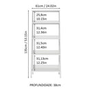 Estante Escada para Livros com 4 Prateleiras Madesa Branco