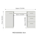 Escrivaninha 3 Gavetas 1 Porta Branco Madesa