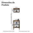 Kit Cozinha com Armário Aéreo e Balcão 60 cm Rustic/Branco Lille Madesa