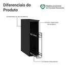 Balcão Porta-Temperos 20 cm Suspenso Preto Nice Madesa