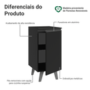 Balcão de Cozinha 40 cm 1 Porta Com Pés Preto Nice Madesa