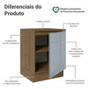 Balcão de Cozinha 60 cm 1 Porta Rustic/Cinza Lux Madesa