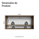 Armário Aéreo 105 cm 1 Porta Basculante Rustic/Branco Lille Madesa