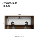 Armário Aéreo 105 cm 1 Porta Basculante Rustic/Preto Lille Madesa