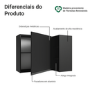 Armário Aéreo de Canto 1 Porta e Adega Preto Nice Madesa
