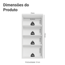 Cristaleira Suspensa 70 cm 2 Portas de Vidro Branco/Crema Vik Madesa