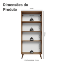Cristaleira 70 cm 2 Portas de Vidro com Pés Cônicos Rustic/Crema/Rustic Vik Madesa