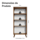 Cristaleira 70 cm 2 Portas de Vidro com Pés Trapézio Rustic/Crema/Rustic Vik Madesa