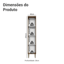 Paneleiro 40 cm 1 Porta Rustic/Branco Lille Madesa