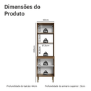 Torre Quente 60 cm 3 Portas Rustic/Branco Lille Madesa