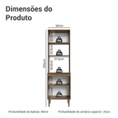 Torre Quente 60 cm 3 Portas Rustic/Preto Lille Madesa