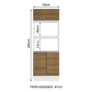 Torre Quente Madesa Smart 2 Portas e 1 Basculante Branco/Rustic XP