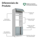 Torre Quente 70 cm 3 Portas Branco/Cinza Lux Madesa