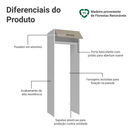 Porta-Geladeira 73 cm 1 Porta Basculante Branco/Crema Agata Madesa