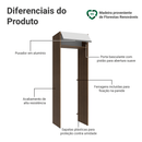 Porta-Geladeira 73 cm 1 Porta Basculante Rustic/Branco Glamy Madesa