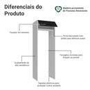 Porta-Geladeira 73 cm 1 Porta Basculante Branco/Preto Agata Madesa