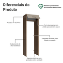 Porta-Geladeira 73 cm 1 Porta Basculante Rustic/Crema Agata Madesa