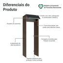 Porta-Geladeira 73 cm 1 Porta Basculante Rustic/Preto Lux Madesa