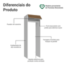 Porta-Geladeira 73 cm 1 Porta Basculante Branco/Rustic Glamy Madesa