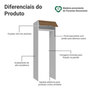 Porta-Geladeira 73 cm 1 Porta Basculante Branco/Rustic Stella Madesa