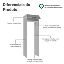 Porta-Geladeira 73 cm 1 Porta Basculante Branco/Cinza Agata Madesa