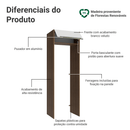 Porta-Geladeira 73 cm 1 Porta Basculante Rustic/Branco Veludo Lux Madesa