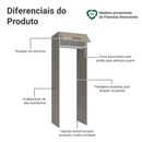 Porta-Geladeira 73 cm 1 Porta Basculante Crema/Branco/Crema Agata Madesa