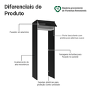 Porta-Geladeira 73 cm 1 Porta Basculante Preto/Branco/Preto Agata Madesa