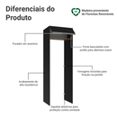 Porta-Geladeira 73 cm 1 Porta Basculante Preto/Rustic/Preto Glamy Madesa