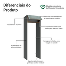 Porta-Geladeira 73 cm 1 Porta Basculante Cinza/Rustic/Cinza Lux Madesa