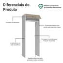 Porta-Geladeira 83 cm 1 Porta Basculante Branco/Crema Agata Madesa