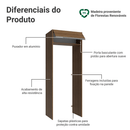 Porta-Geladeira 83 cm 1 Porta Basculante Rustic Glamy Madesa