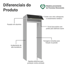 Porta-Geladeira 83 cm 1 Porta Basculante Branco/Preto Lux Madesa