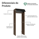Porta-Geladeira 83 cm 1 Porta Basculante Rustic/Preto Agata Madesa