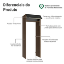 Porta-Geladeira 83 cm 1 Porta Basculante Rustic/Preto Lux Madesa