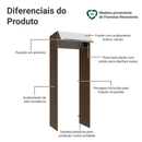 Porta-Geladeira 83 cm 1 Porta Basculante Rustic/Branco Veludo Lux Madesa