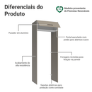 Porta-Geladeira 83 cm 1 Porta Basculante Crema/Branco/Crema Agata Madesa