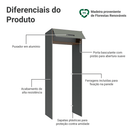 Porta-Geladeira 83 cm 1 Porta Basculante Cinza/Rustic/Cinza Agata Madesa